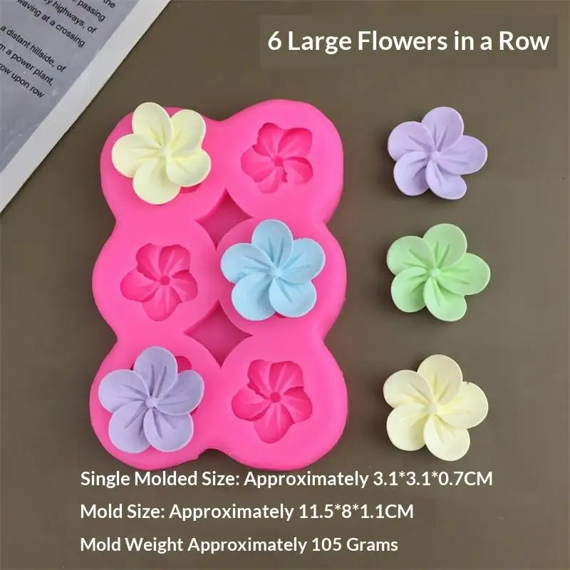 3 6 9 12Grids Candle Soap Crafts Kitchen Baking Mold 3D Flower Qme 6 Grids