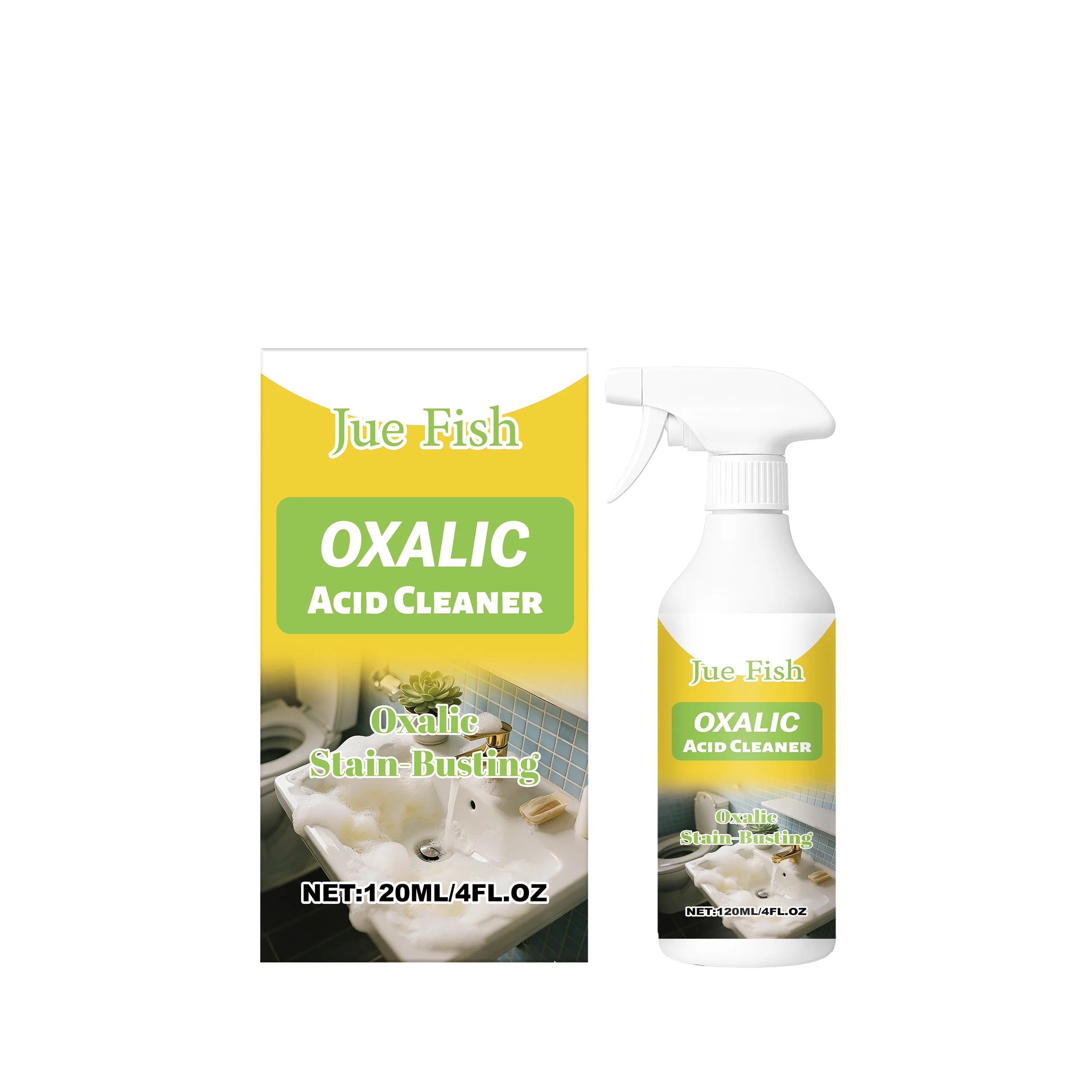Oxalic Acid Cleaner Remove Urine Stains & Yellowing Eliminate Odors Eco-Friendly Multi-purpose Cleaning Spray Rust Stain Remover Qme 120ml Boxed