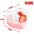Heart Shaped Clear Plastic Dessert Cups Lids Reusable Food Grade Qme C