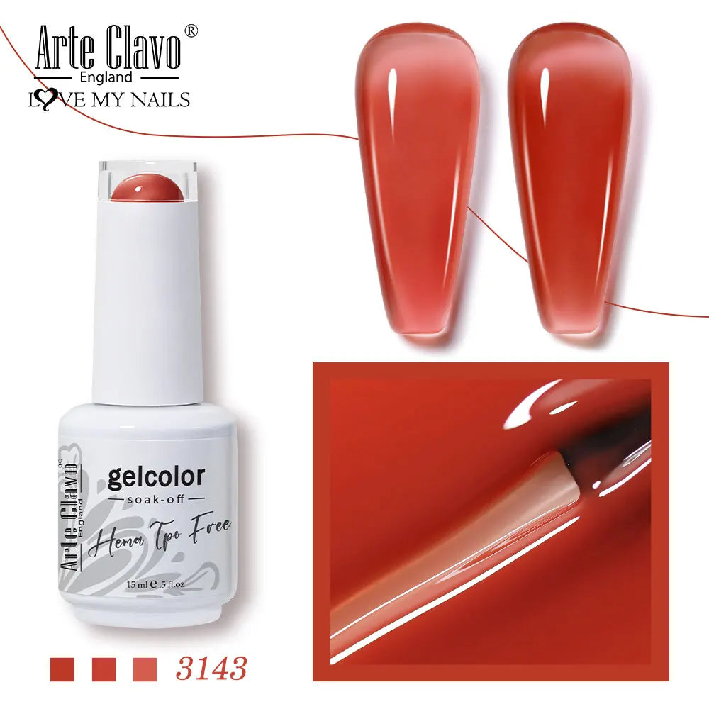 Arte Clavo Jelly Series Semi-transparent Light Pink Peach Gel Nail