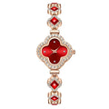 Versatile Fashion Clover Bracelet Quartz Watch Casual Women's Watch Women's Watch Qme Red