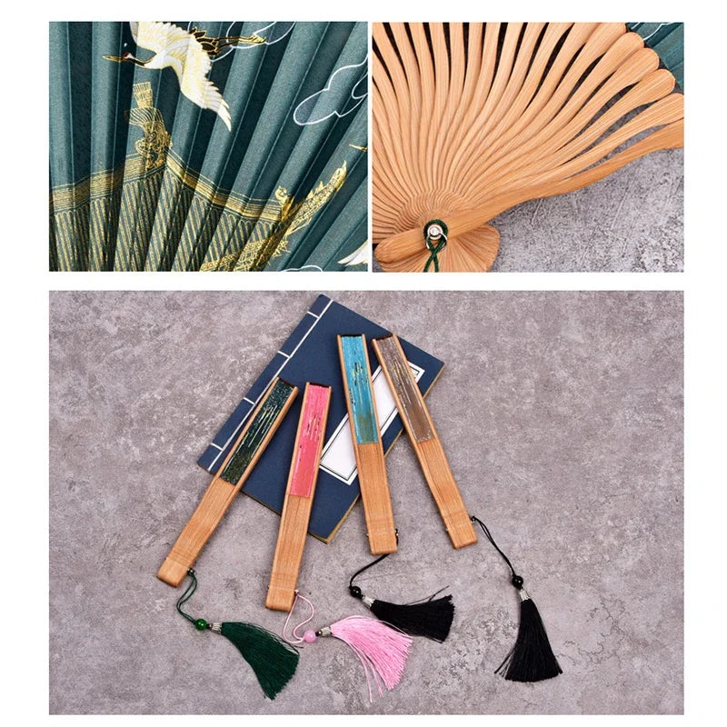 Chinese Style Ladies Portable Small Fan Gift Folding Fan Dance Hanfu Folding Fan Qme