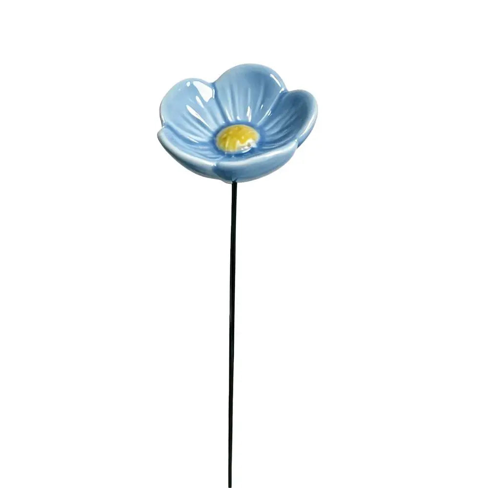 Creative Portable Bee Water Feeder Resin Flower Drinking Fountain Holder Bee Watering Station Bird Bath Stand Household Qme Blue