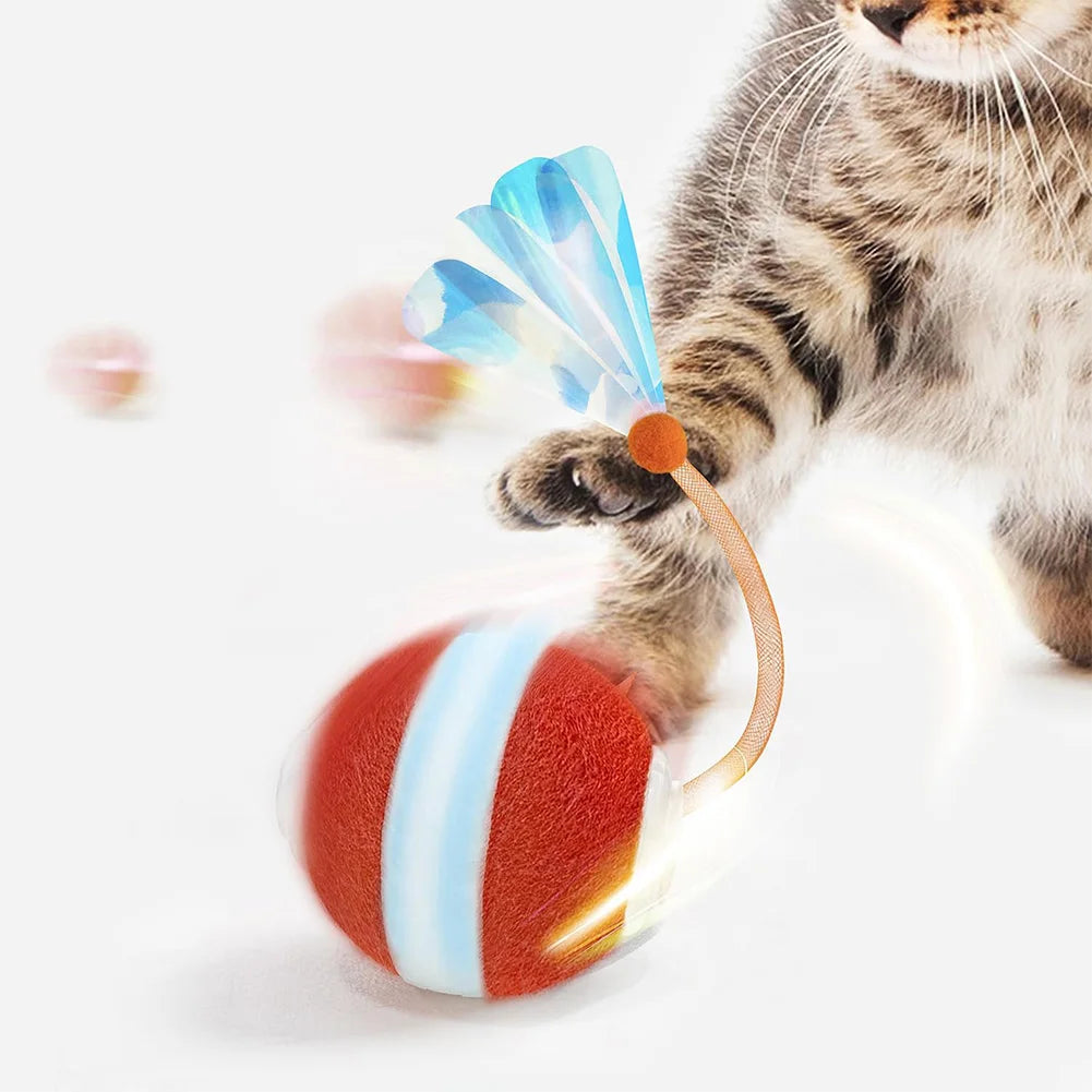 Interactive Cat Plaything Ball Motion Activated Electric Cat Rechargeable for Bored Indoor Adult Cat Pet Supplies Qme