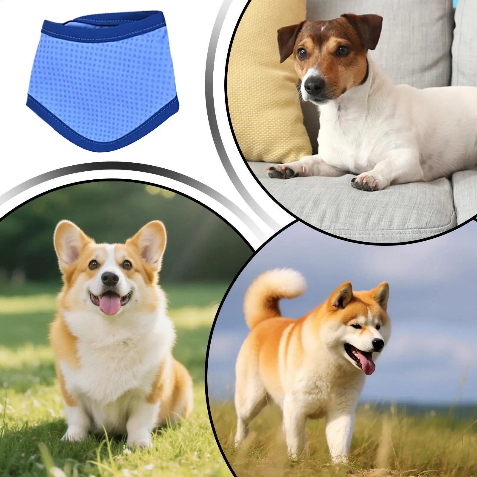 Dog Cooling Collar Reusable Puppy Bandana Dog Cool Down Bandana For Pet Parents Animal Lovers Trainers Park Lawn Yard Daily Wear Qme