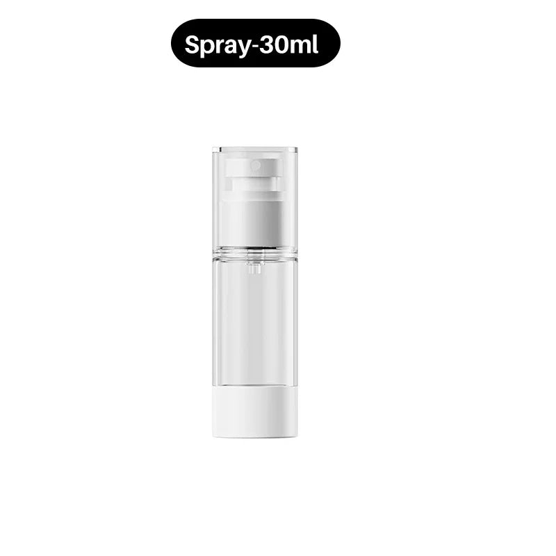 15-100ml Airless Pump Bottles Clear Refillable Vacuum Bottle Set Travel Portable Lotion and Spray Dispenser Cosmetic Containers Qme 30ml-Spray Bottle