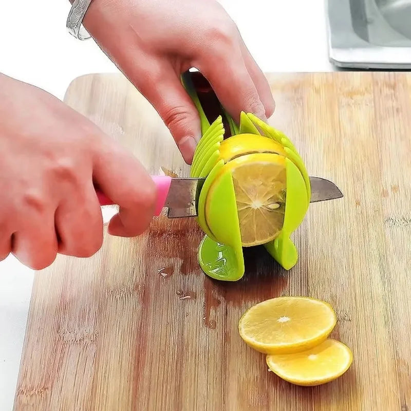 Stainless Steel Kitchen Handheld Orange Lemon Slicer Tomato Slicer Onion Slicer Home Kitchen Supplies Bar Beverage Fruit Slicer Qme