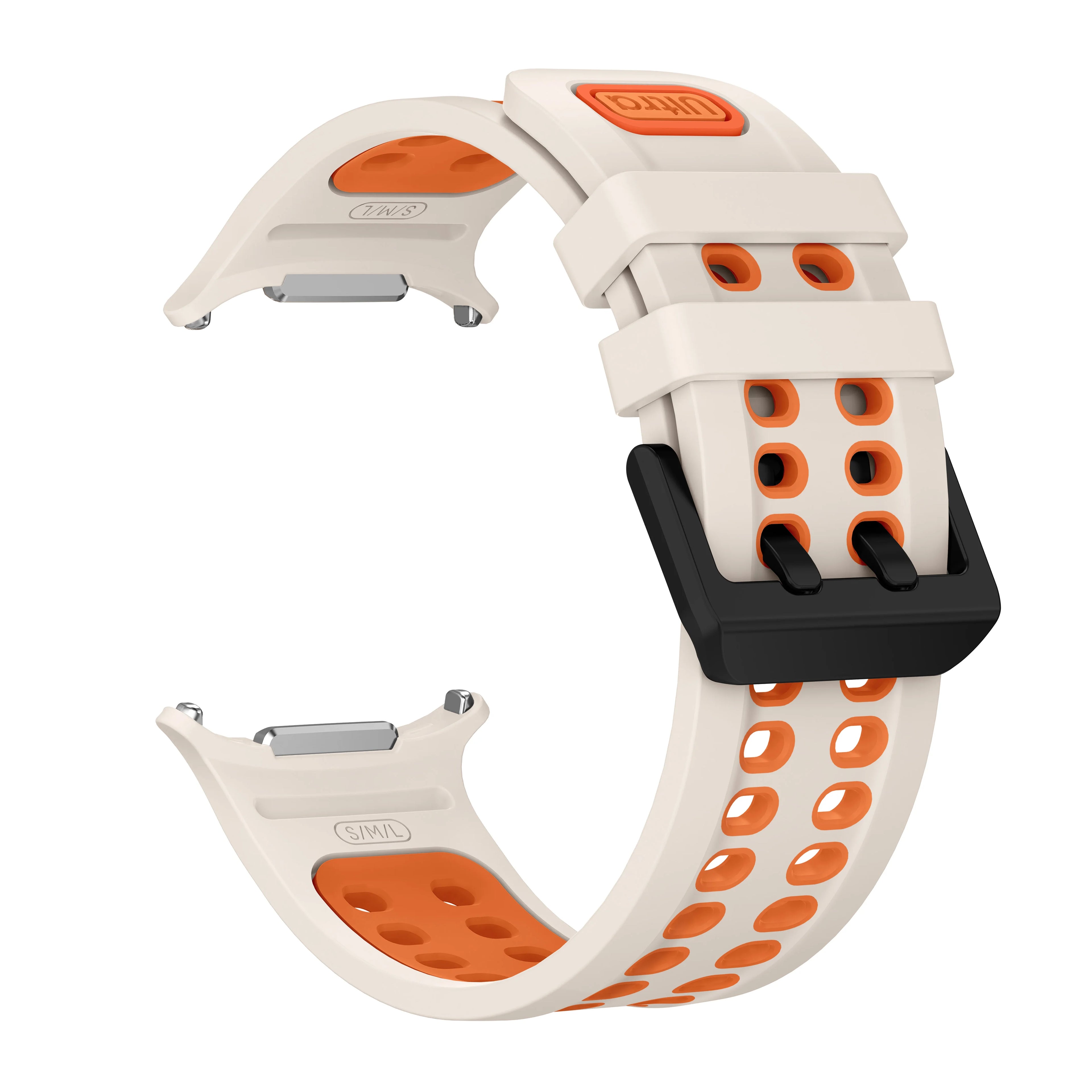 Silicone Band for Samsung Galaxy Ultra/Ultra 2 47mm Sport Breathable WristStrap for Galaxy Watch Ultra2026 Watchband Accessories Qme Star Orange-B Galaxy watch Ultra