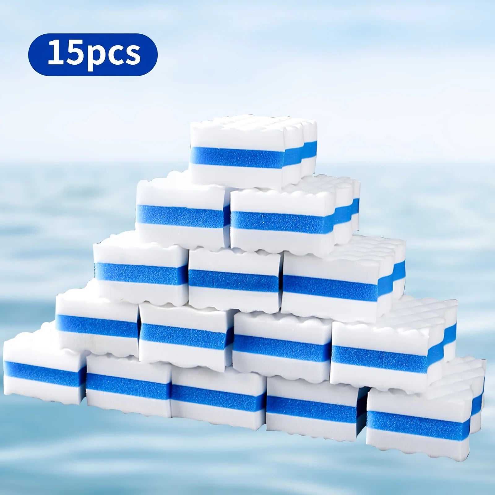 Multi-layer compression Professional Nano Sponge Eraser Clean, Multi-Use, Magic Sponge Block for Effortless Cleaning in Kitchen Qme 15pcs