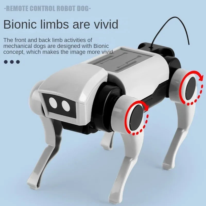 Rc Robot Children's Remote Control Mechanical Dog Toy Science Teaching Diy Assembling Model Electric Set Toys for Boys Kids Gift Qme