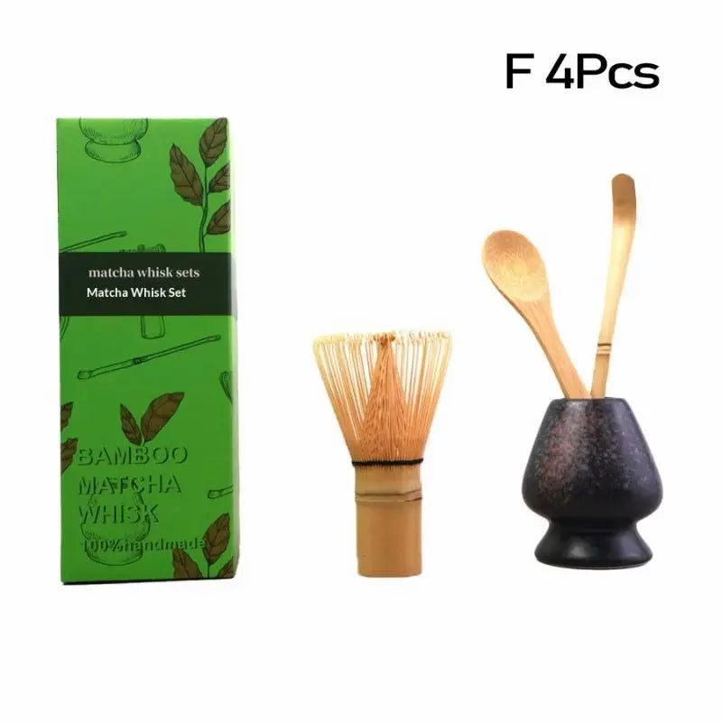 3 Japanese Matcha Tea Safe Bamboo Whisk Teaspoon Spoon Sets Indoor Qme F 4Pcs