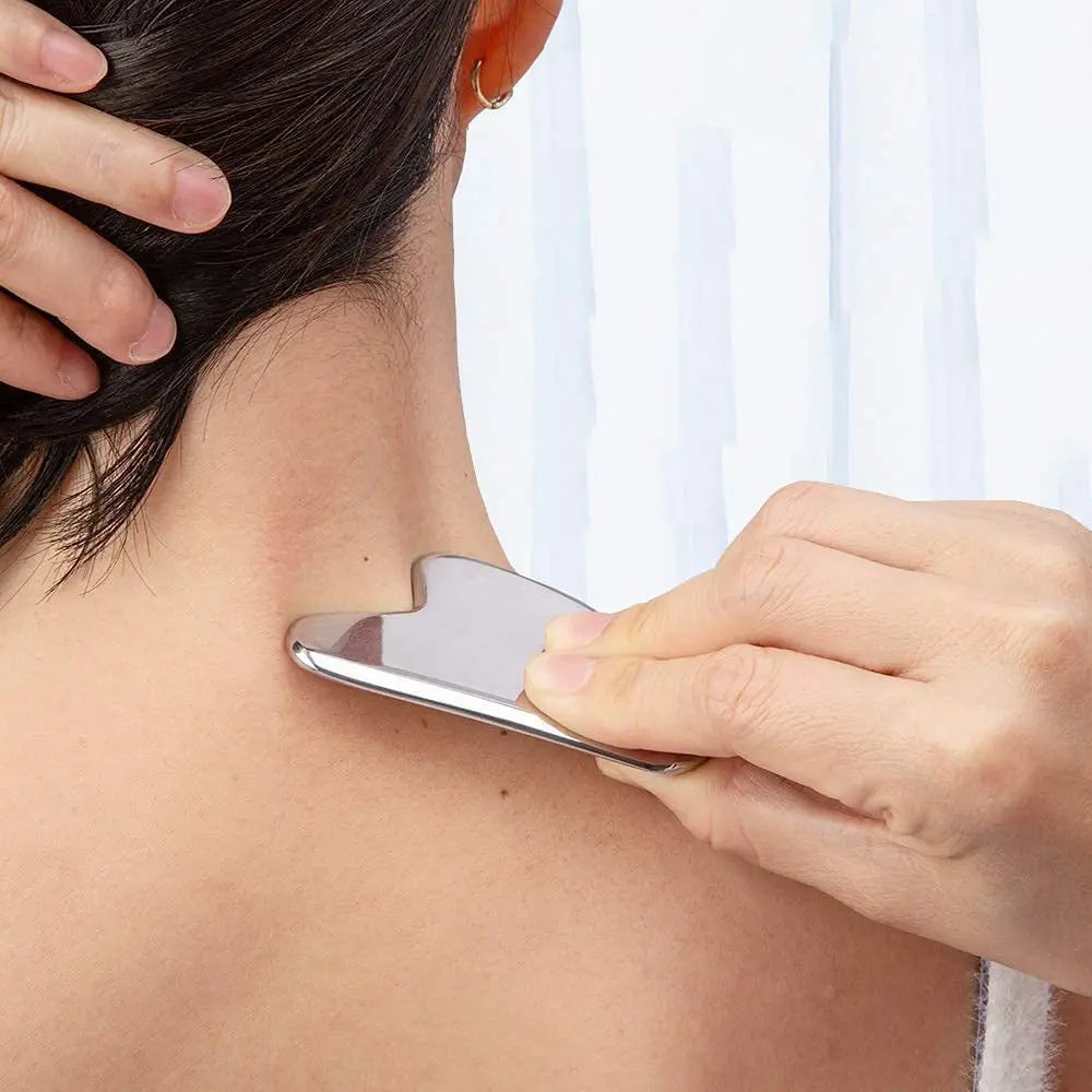 Stainless Steel Gua Sha Scraper Massager Face Neck Body Guasha Qme