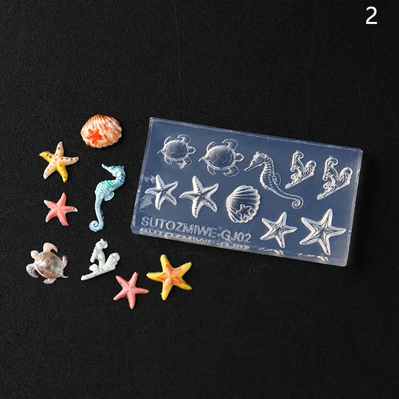 Nail Art Soft Silicone Mold Shell Conch Molds 3D Carved Ocean Qme 2