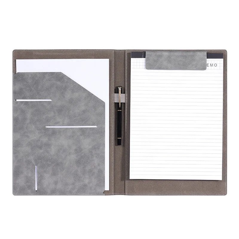 Faux Leather Interview Portfolio Folder Notepad Holder Business Card Qme