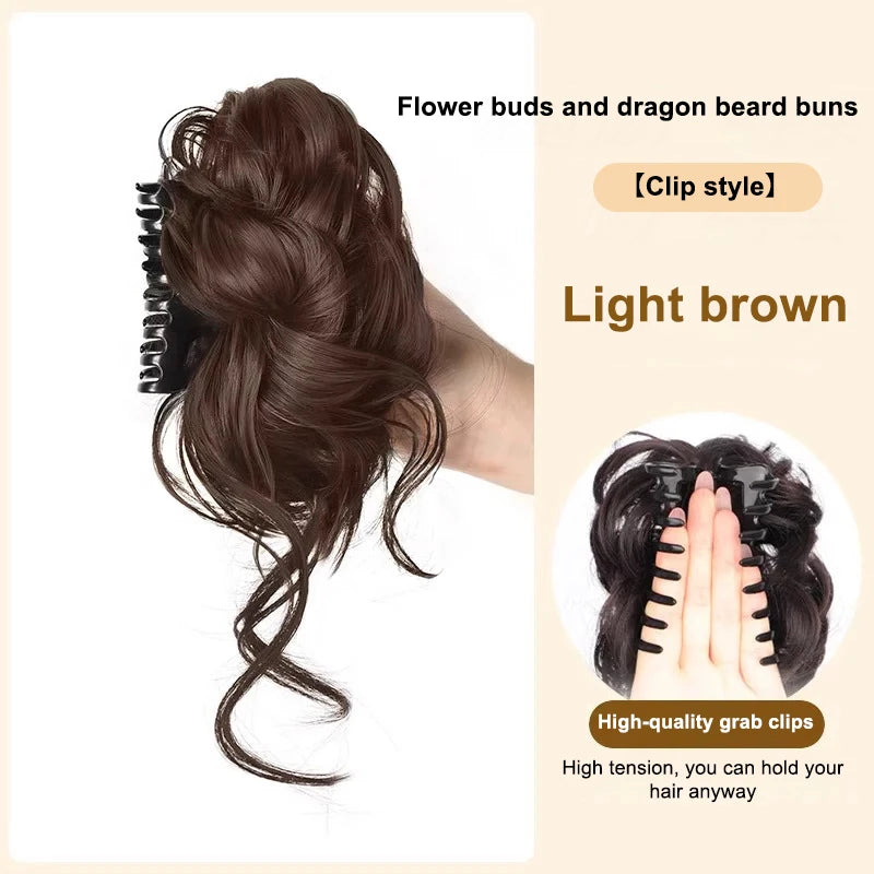 Women's Hair Wig Bun Fake Fluffy Volumizing Realistic Chicken Coop Qme