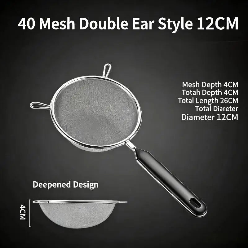Rgonomic Kitchen Strainer Christmas Recipes Non-slip Handle Hook Qme E
