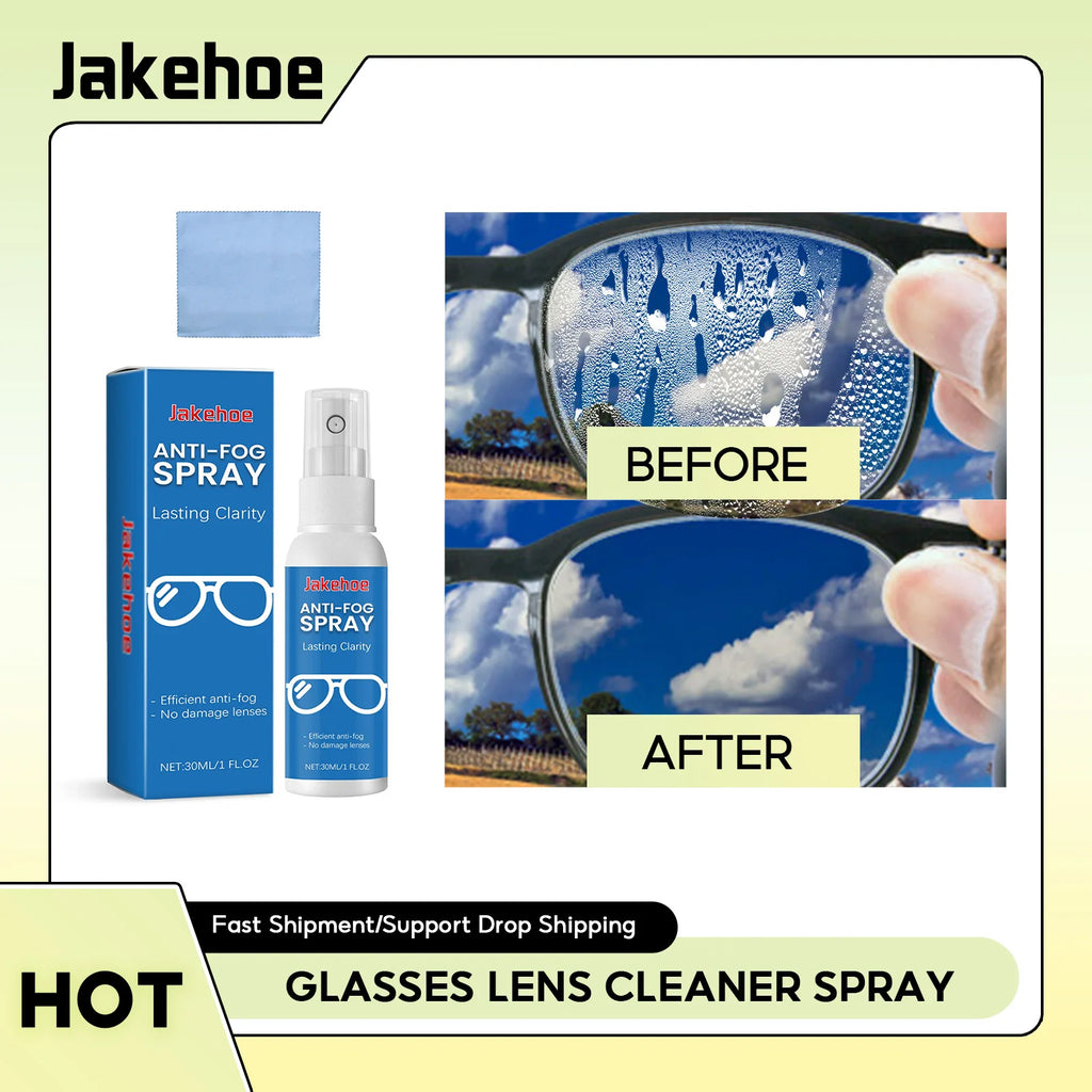 Glasses Lens Cleaner Spray Scratch Removal Portable Eyeglass Polish Oil Dirt Stain Cleaning Water Repellent Glass Polisher Spray Qme