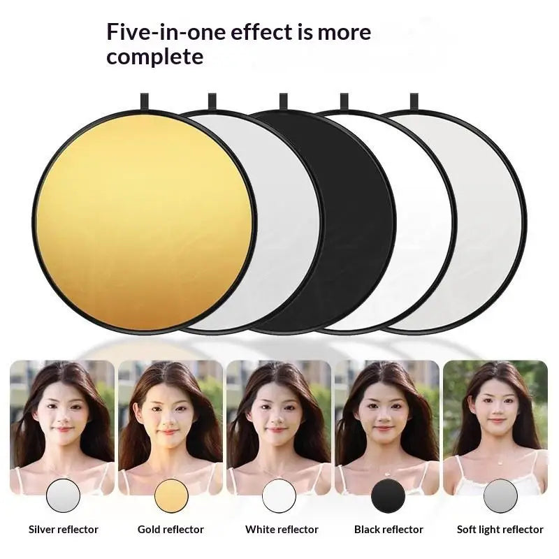 1 Round Reflector Collapsible Photography Diffuser Studio Outdoor Qme