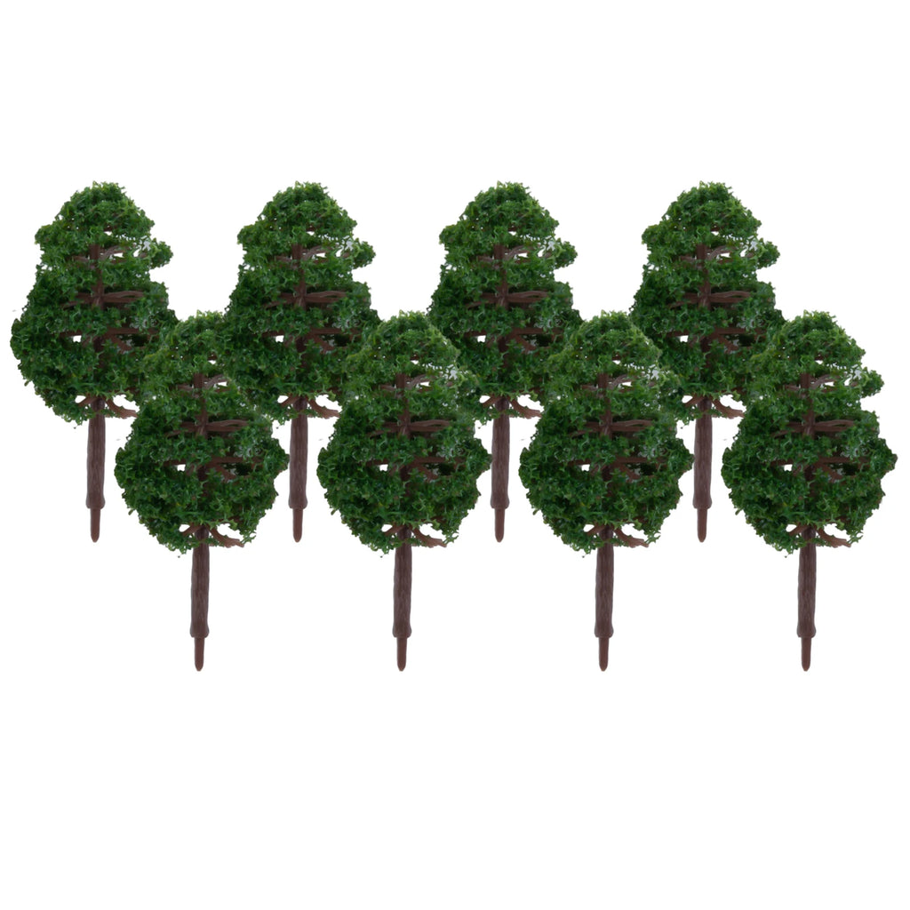20x 8cm Plastic Models Train Artificial Miniature Tree Scenery Railroad Decoration Building Landscape Accessories Toys For Kids Qme