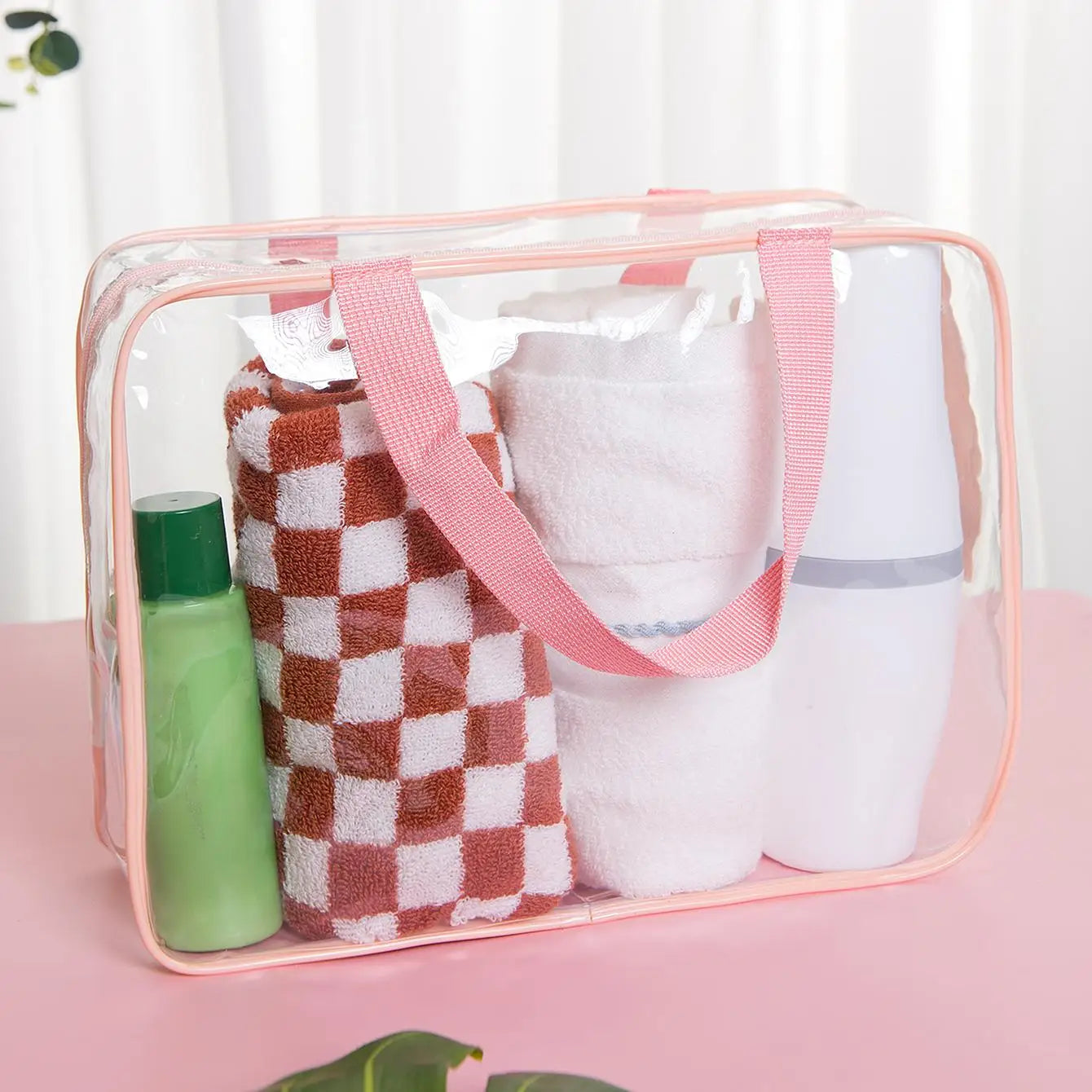 Travel Bag Pvc Transparent Waterproof Portable Makeup Bag, Suitable For Business Trips Toiletries Cosmetics Storage Qme