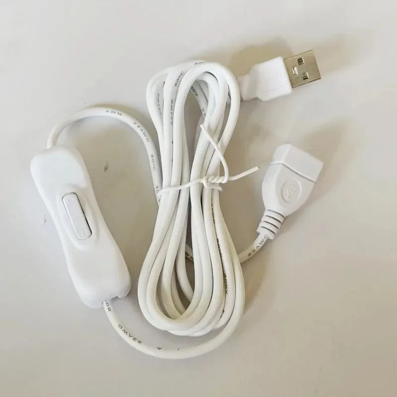 3PCS LED Strip Light 5V USB Cable with Touch Switch Dimmable Monochrome Power Supply Line Qme