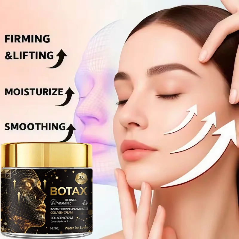 Firming Cream with Hyaluronic Acid, Collagen & Retinol, Deeply Moisturizes & Refines Skin, Day & Night Use, All Skin Types. Qme
