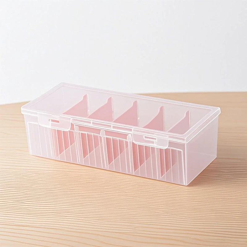 Transparent Plastic Storage Box Photocards Small Card Desk Organizer Qme