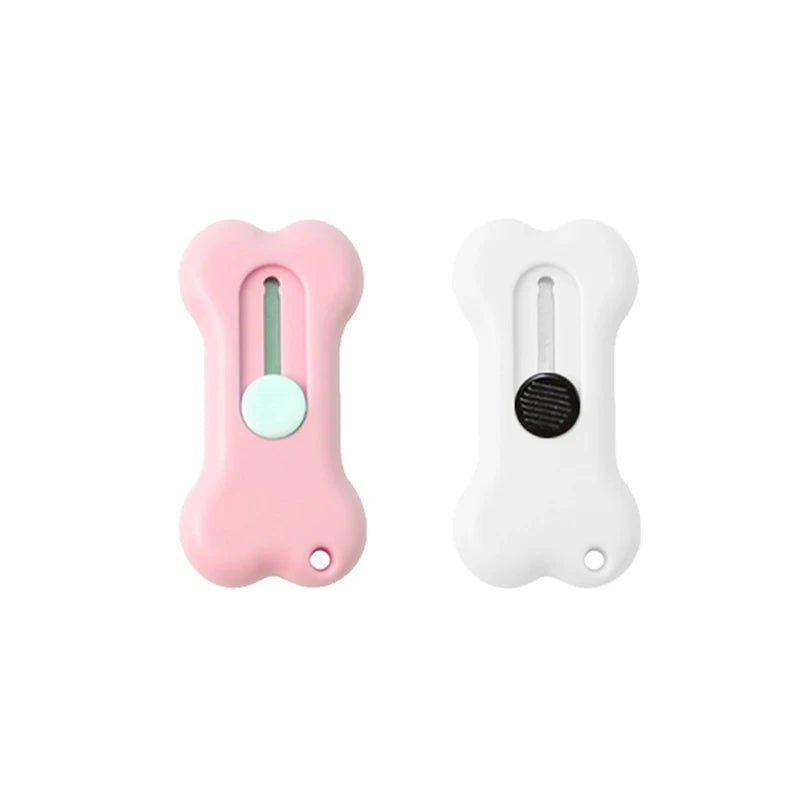 1-3pcs Cuter Mini Cartoon Bone Utility Knife Utility Letter Opener Art Paper Cutter Kawaii Stationery Knife Qme 1pink 1white