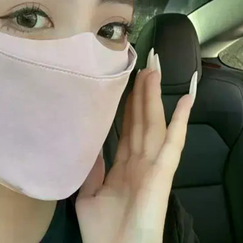 Drinking Water Neck Protection Sun Ice Silk Mask No Trace UV Cycling Qme