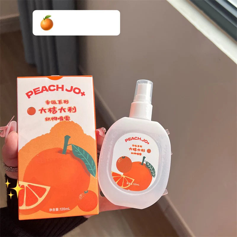 Fruit Pear Peach Grape Fragrance Clothing Deodorizer Spray Lasting Light Fragrance Deodorants Perfume Air Freshener Liquid 120ml Qme orange