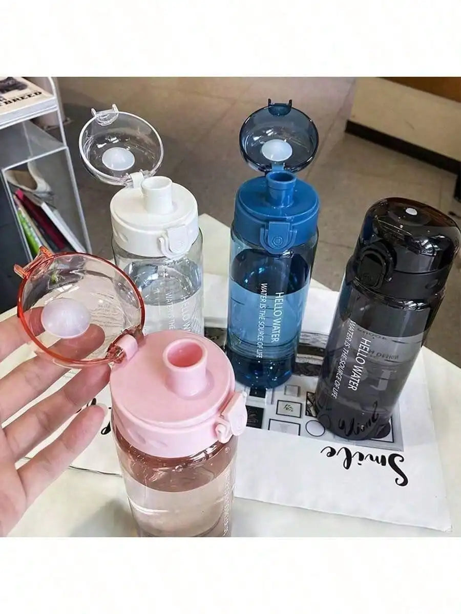 Simple Sports Large Capacity Plastic Water Bottle Boys Girls Student Qme