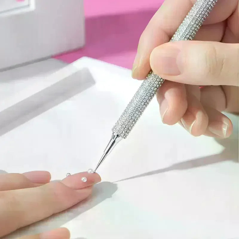 Dual Sided Nail Art Rhinestone Picker Pen Self Adhesive Pickup Tool Qme