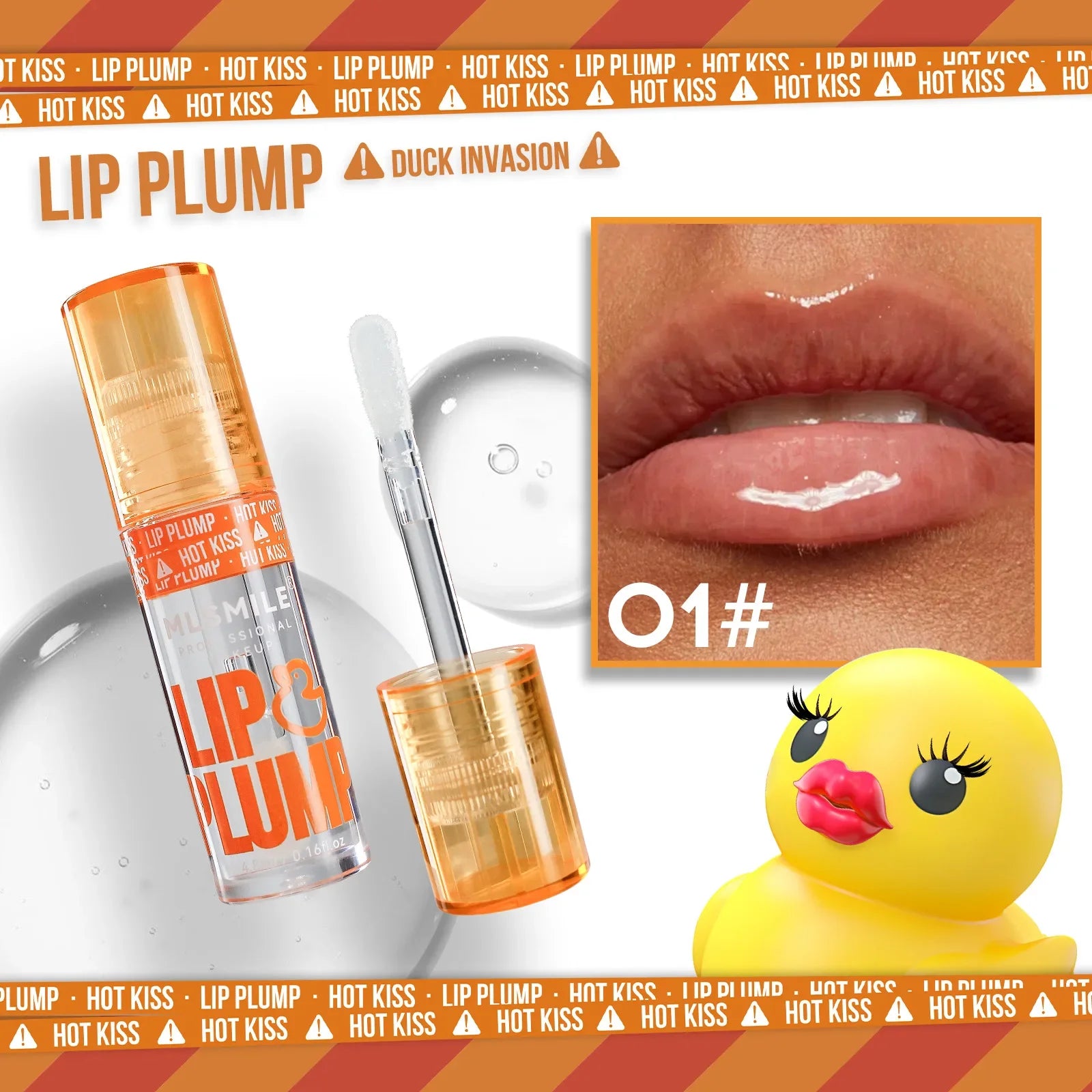 MLSMILE Duck Lip Plump Oil Moisturizing Gloss Mirror Water Nature Qme 01