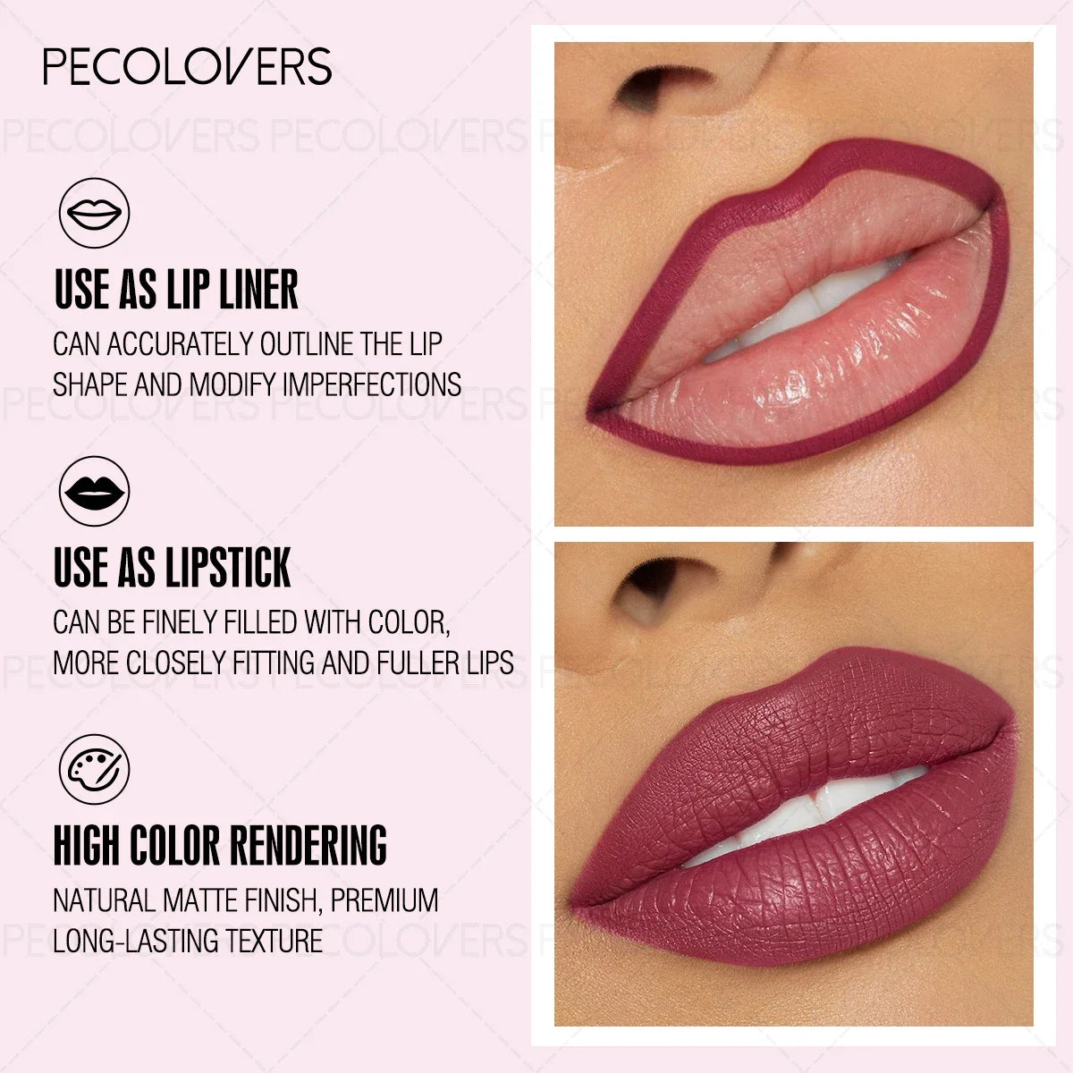 Matte Lip Liner Lipstick Pen Waterproof Long-lasting Non-sticky Qme