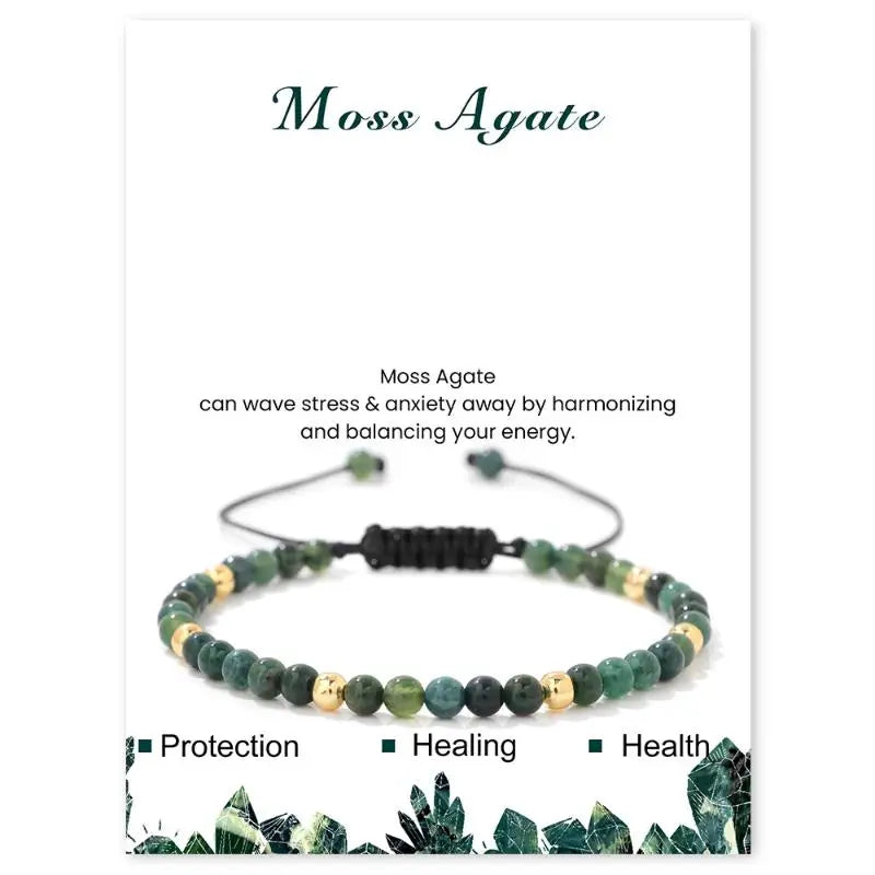 4mm Hematite And Natural Stone Bead Braided Adjustable Bracelet Suitable For Men And Women Daily Wear Holiday Gift Jewelry Qme A8