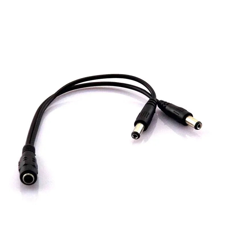 50PCS 1 to 2 DC Cable 12Vdc Power Splitter Branch Cord for Surveillance LED Power Supply Qme
