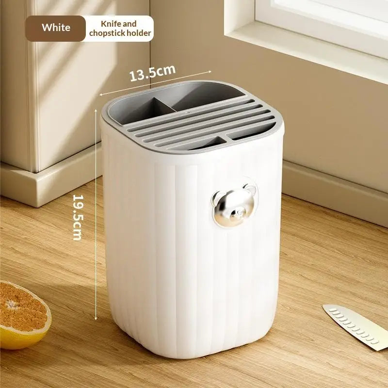 Kitchen Multifunctional Tool Holder Countertop Storage Rack Household Qme White