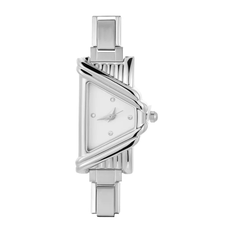 Fashion Women's Stainless Steel Square Triangle DIY Watch Bracelet