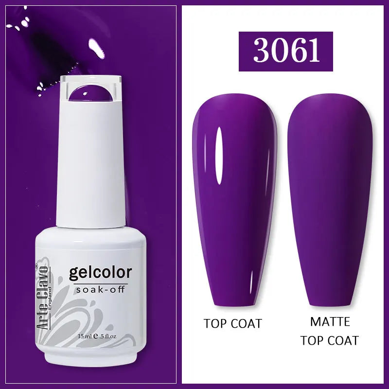 Arte Clavo 99Colors Gel Nail Polish Purple Glitter Sequins Manicure