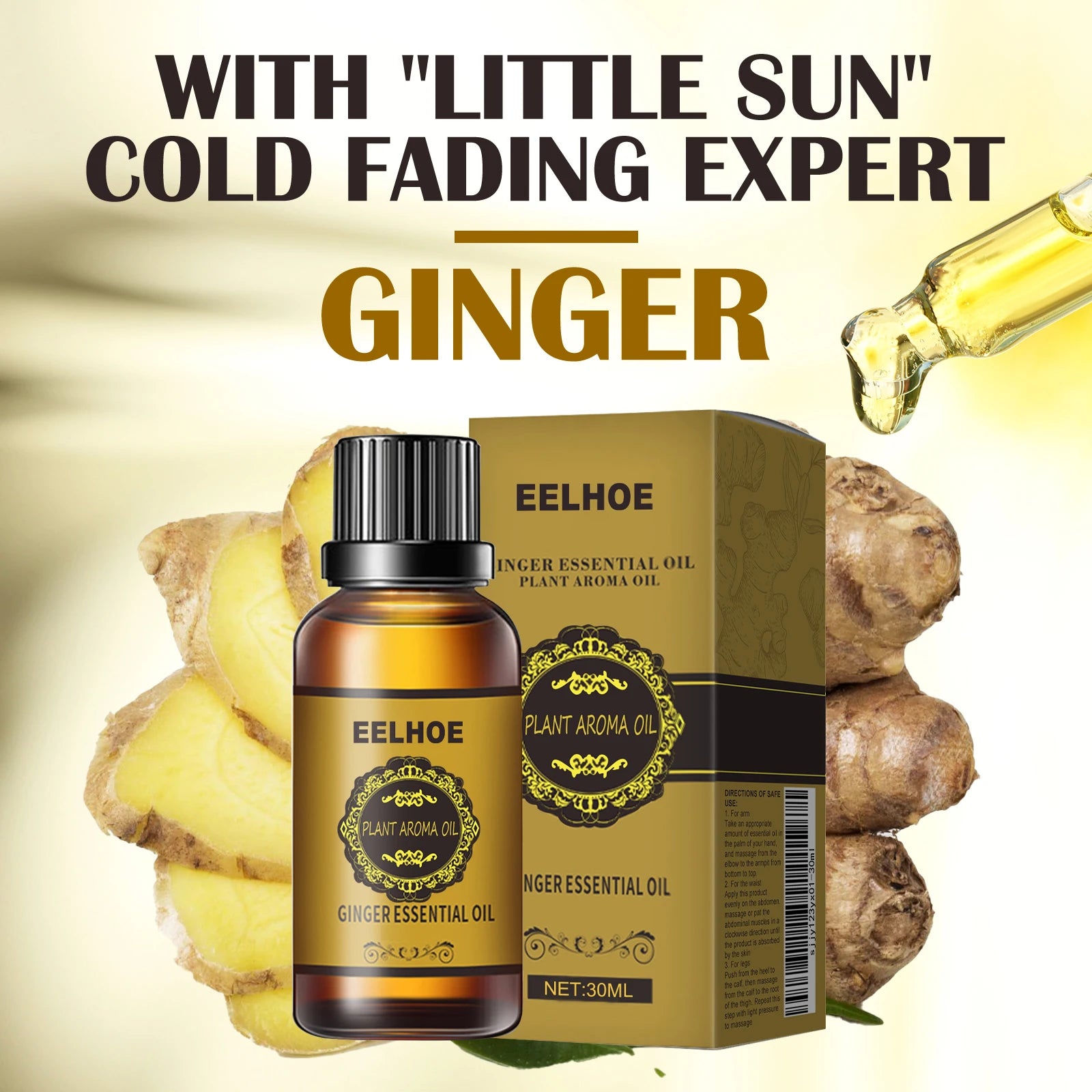 Ginger Essential Oil Slimming Body Massage Natural Fat Burning AntiCellulite Waist Arms Legs Care Promote Metabolism Firming Oil Qme