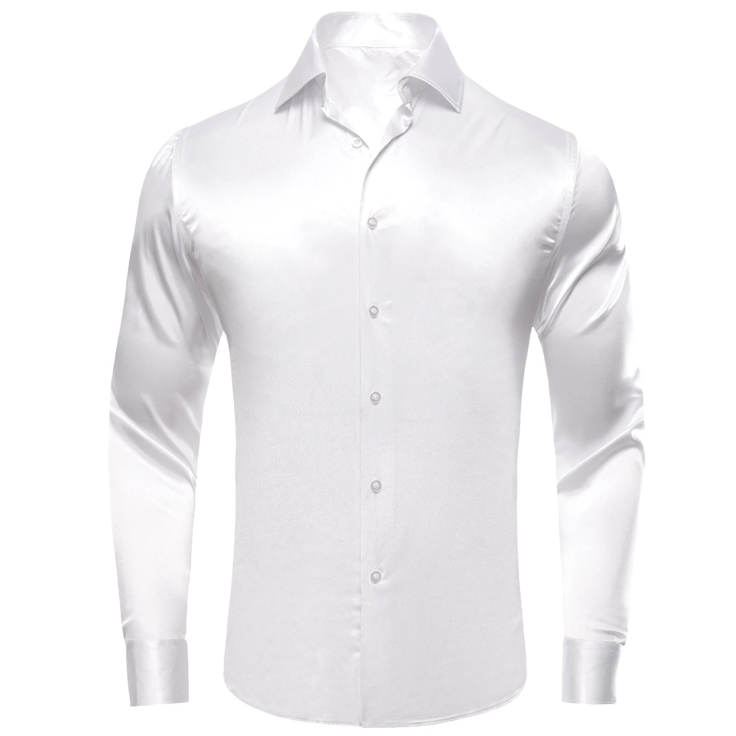 Hi-tie Luxury Plain Silk Mens Dress Shirts Long Sleeve Pure Purple Qme CY-1642 L