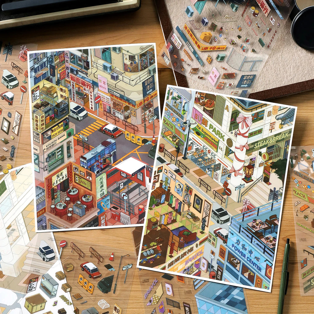 Today's Opening Series 47th round 2.5D Large Edition Landscape Sticker Handmade DIY Decompression Decal for Creative Crafts Qme
