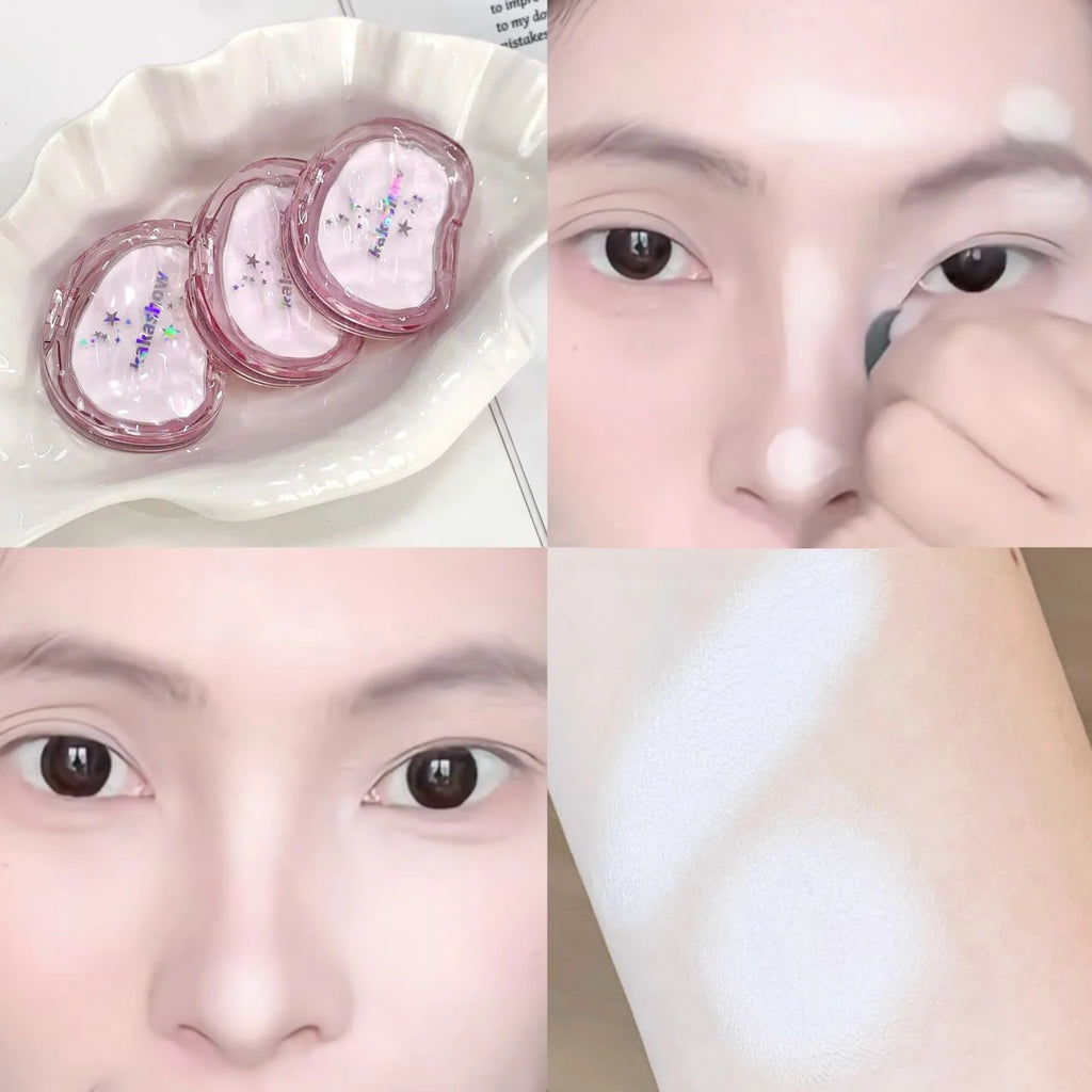Monochrome Highlight Contour Palette Matte White Highlighter Nose Shadow Face Contouring Bronzer Brighten Gloss Powder Makeup Qme