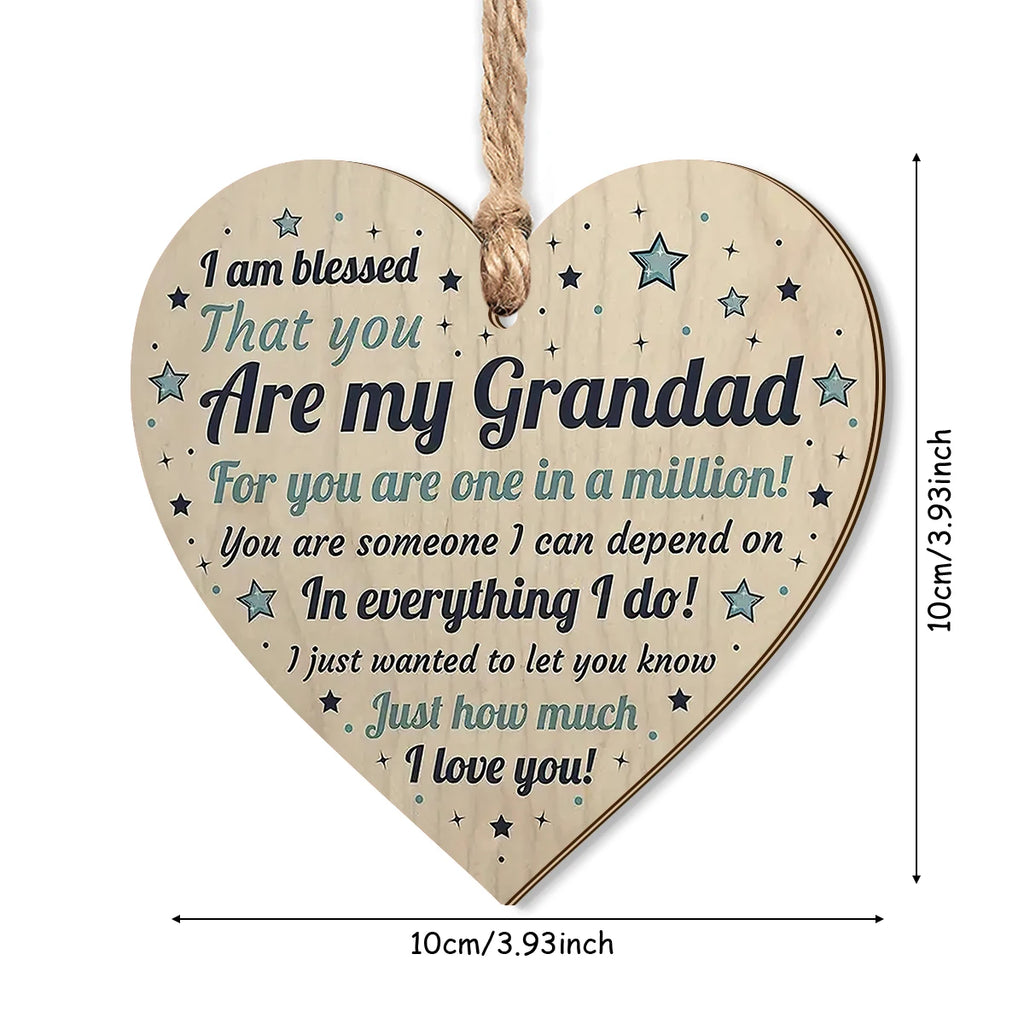 1PC wooden gratitude grandfather love hanging decoration, handwritten heartfelt confession, grandfather gratitude gift Qme