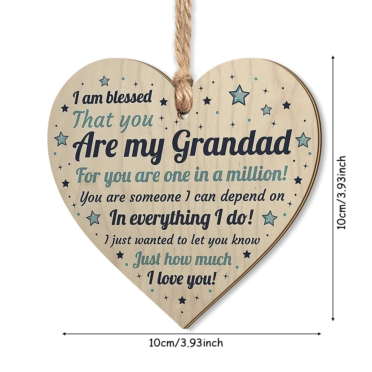 1PC wooden gratitude grandfather love hanging decoration, handwritten heartfelt confession, grandfather gratitude gift Qme