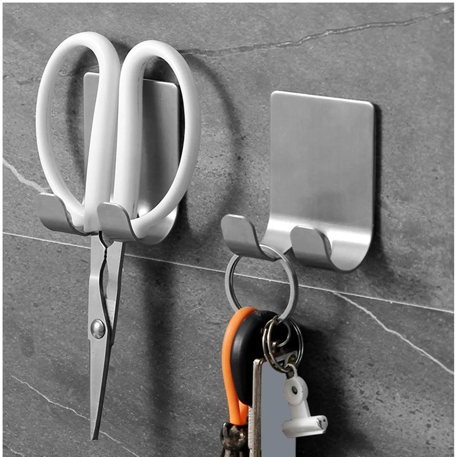 Razor Holder for Shower Wall 2 Pieces Adhesive Wall Storage Hanger Stainless Steel Shower Hanger for Home Bathroom Kitchen Tile Qme