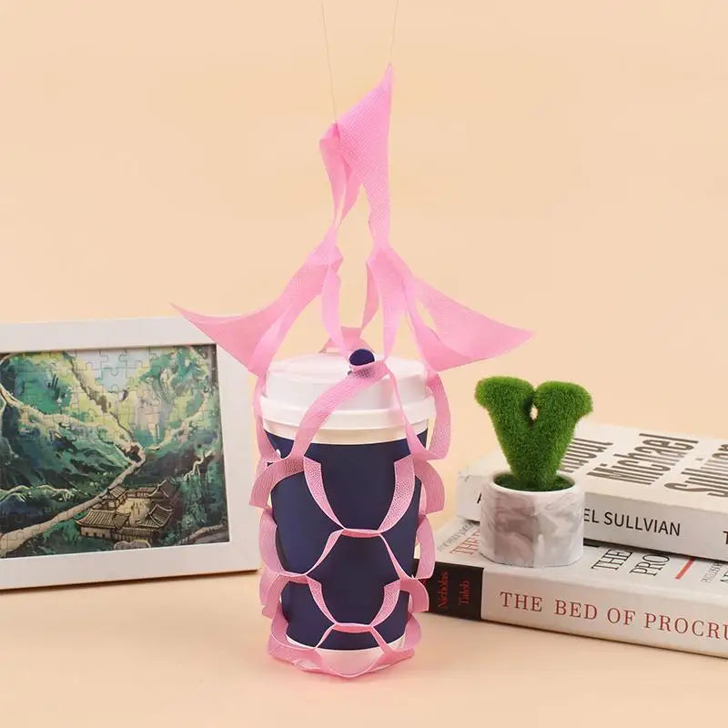 Milk Tea Packaging Pouch Green Blue Solid Single Cup Takeaway Bags Qme Pink