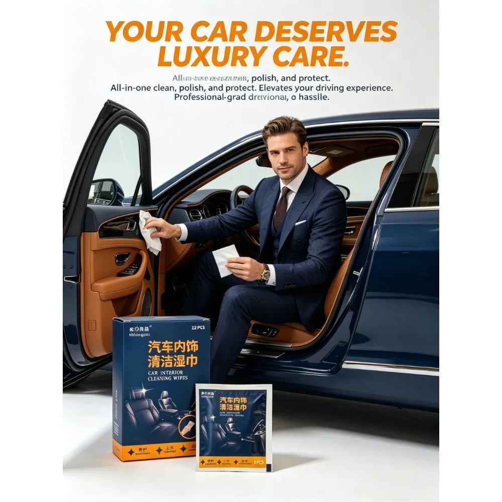 Cleaning wipes specially designed for cars, combining cleaning and maintenance to keep your beloved car clean for a long time. Qme