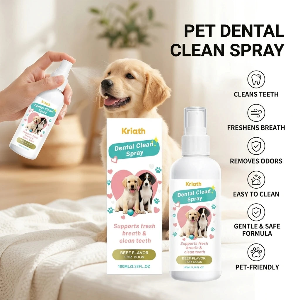Pet Oral Care Spray Removing Dental Plaque Eliminating Odor Relieve Gum Discomfort Freshing Breath No‑brush Teeth Cleaning Spray Qme
