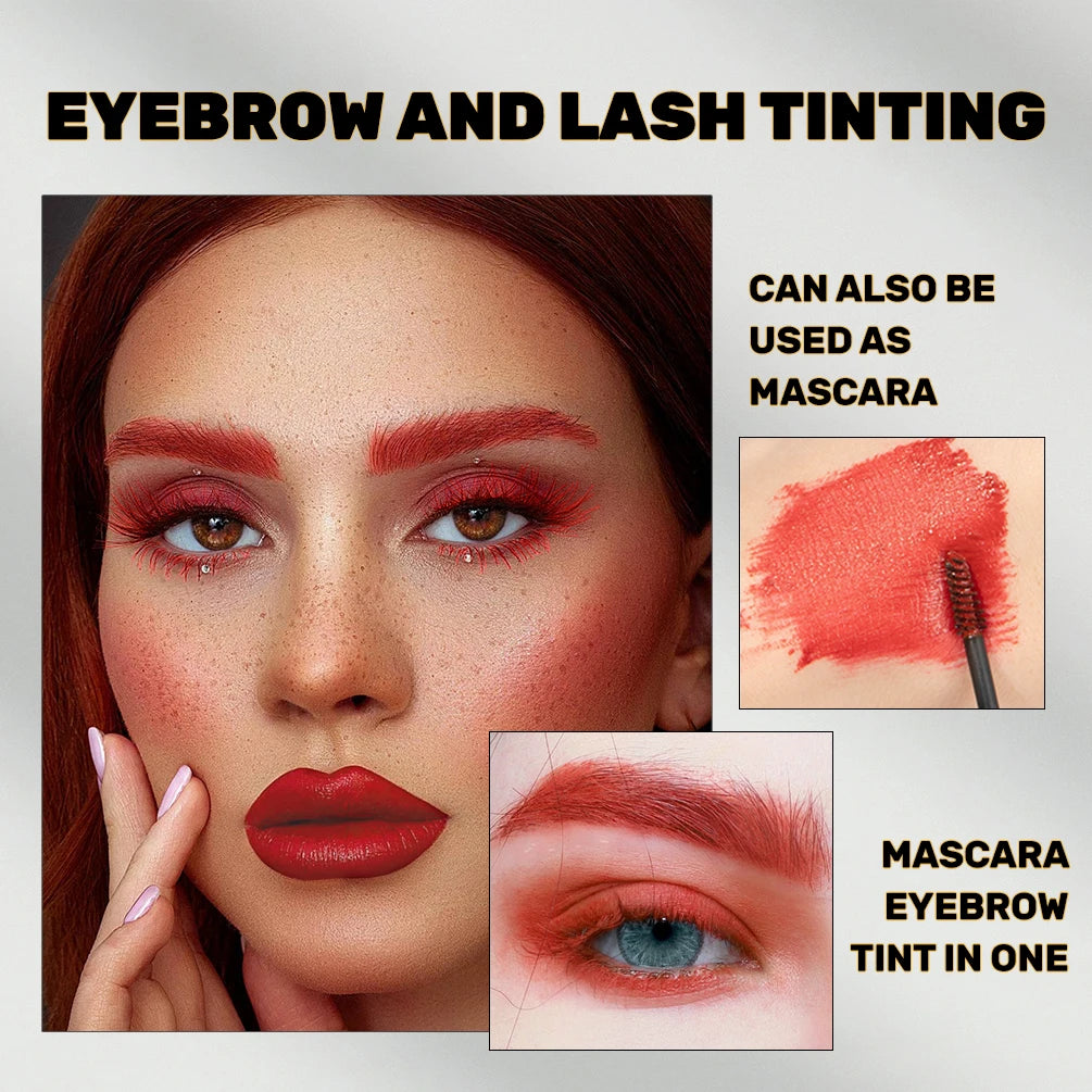 QIBEST Tinted Eyebrow Gel Mascara Lasting Waterproof Brown Tinting Eye Brow Sculpt Glue Red Purple Brow Cream Makeup For Women Qme